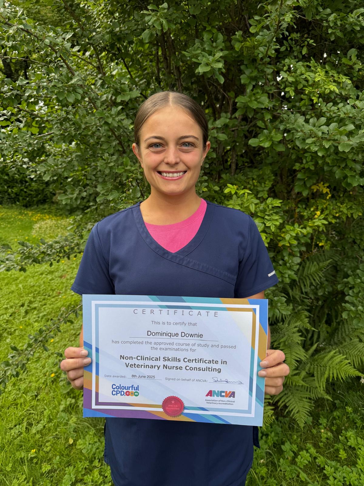 Dominique Downie - Registered Veterinary Nurse CertNCS